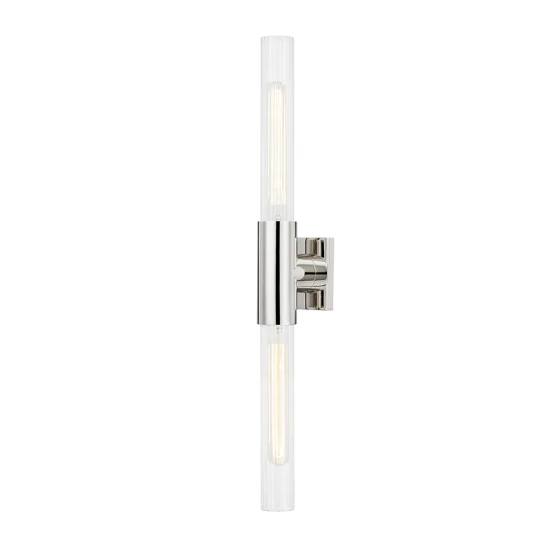 Asher 2 Light 4.25 inch Polished Nickel ADA Wall Sconce Wall Light