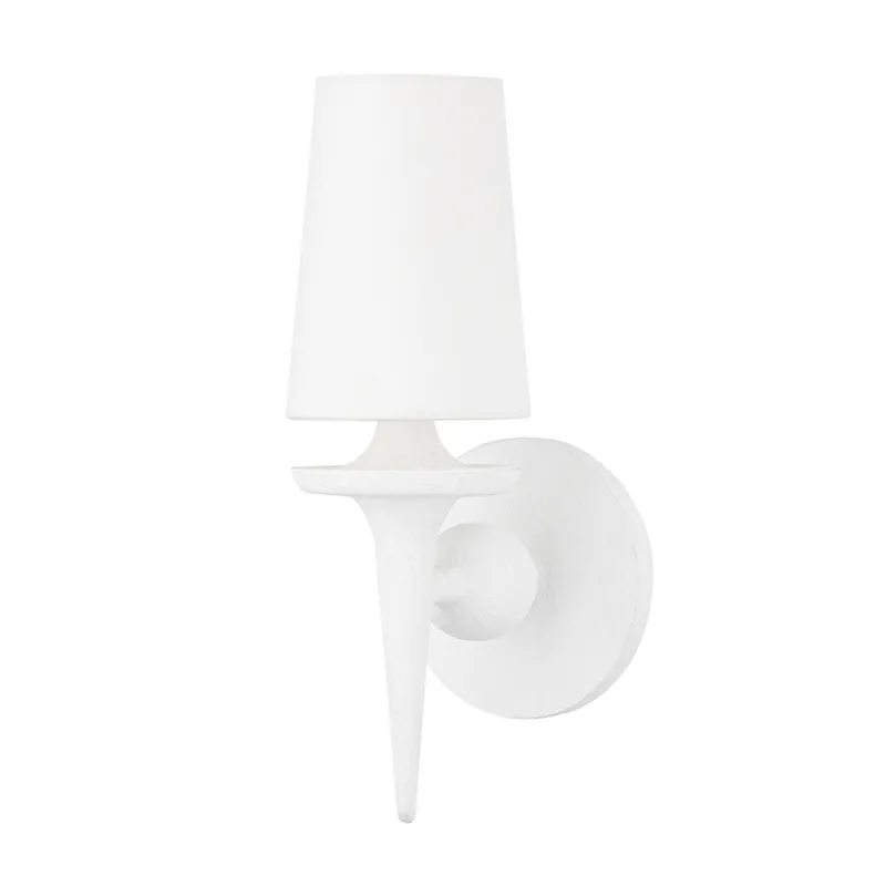 Torch 1 Light 6 inch White Plaster Wall Sconce Wall Light