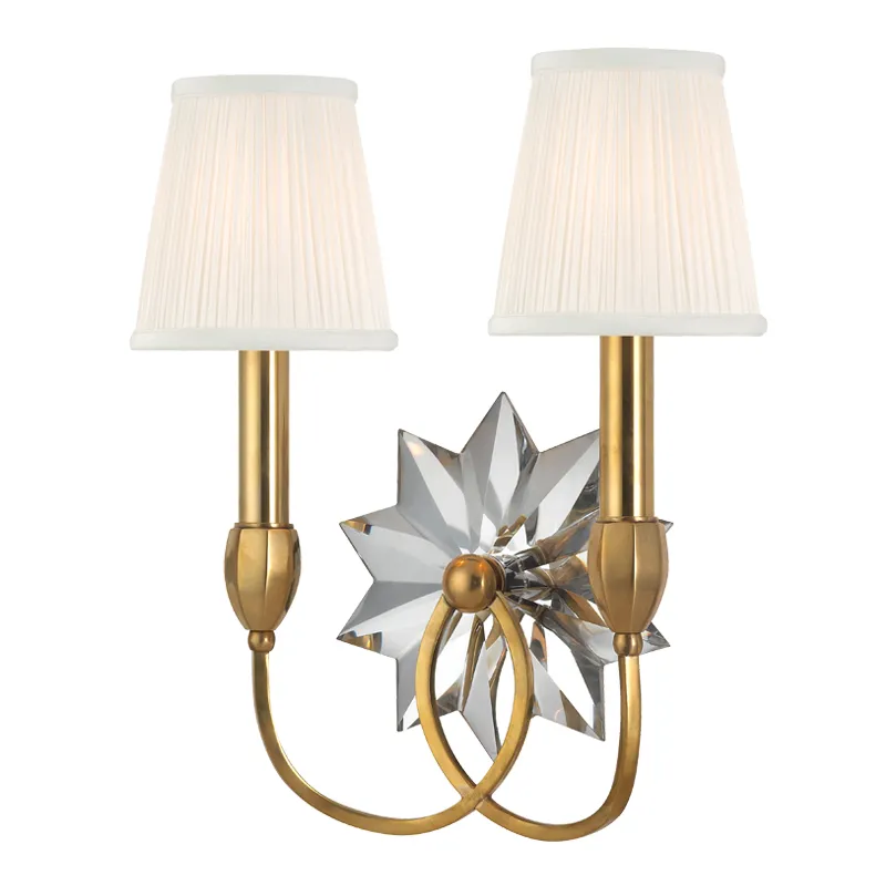 Barton 2 Light 13.5 inch Aged Brass Wall Sconce Wall Light