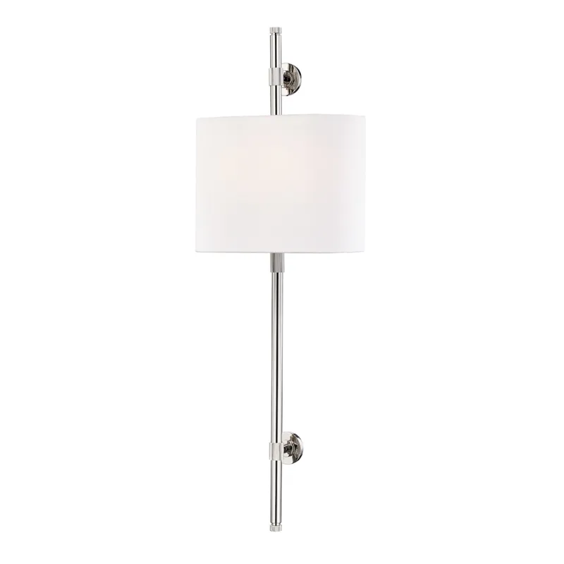 Bowery 2 Light 12 inch Polished Nickel ADA Wall Sconce Wall Light