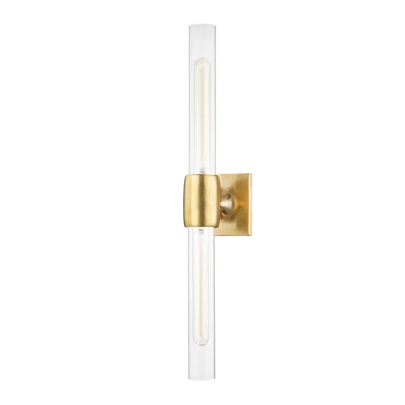 Hogan 2 Light 4.5 inch Aged Brass Wall Sconce Wall Light, Cylinder