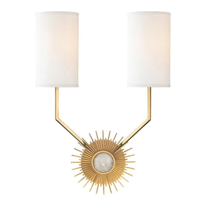 Borland 2 Light 13.25 inch Aged Brass Wall Sconce Wall Light