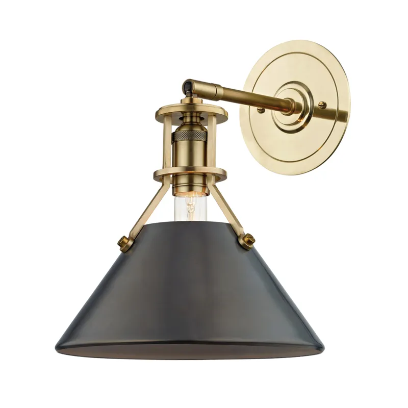 Metal No.2 1 Light 9.5 inch Aged/Antique Distressed Bronze Wall Sconce Wall Light