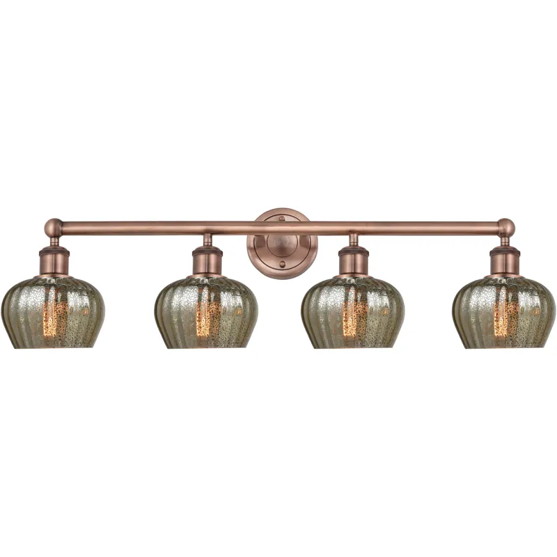 Fenton 4 Light 33.5 inch Antique Copper Bath Vanity Light Wall Light in Mercury