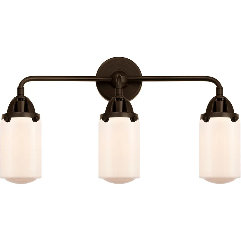 Nouveau 2 Dover LED 23 inch Oil Rubbed Bronze Bath Vanity Light Wall Light in Matte White Glass