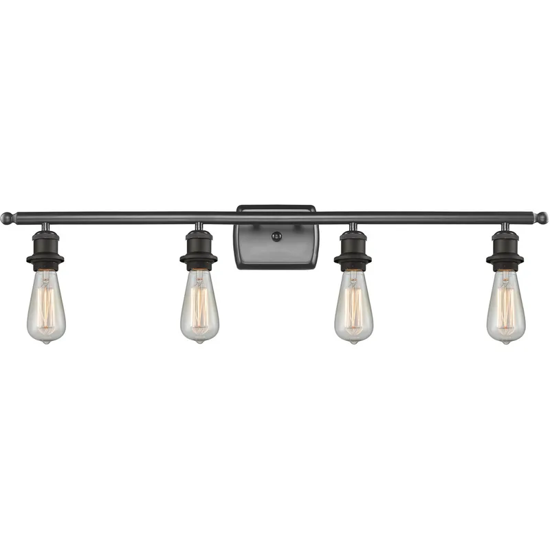Ballston Bare Bulb 4 Light 36 inch Oil Rubbed Bronze Bath Vanity Light Wall Light, Ballston