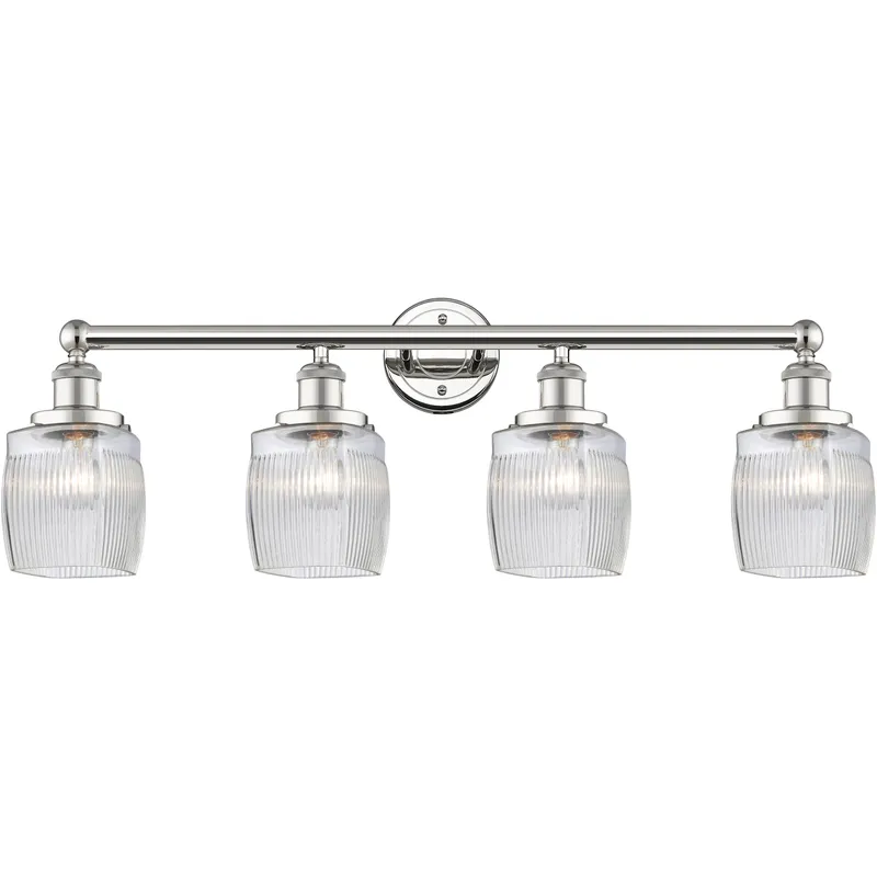 Colton 4 Light 33 inch Polished Nickel Bath Vanity Light Wall Light