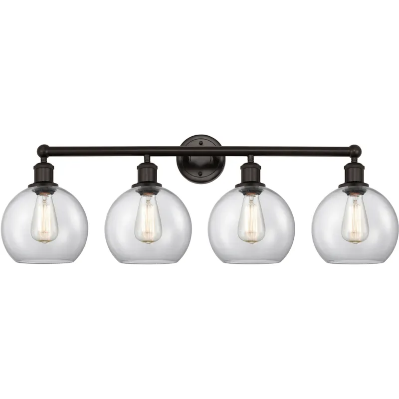 Athens 4 Light 35 inch Oil Rubbed Bronze Bath Vanity Light Wall Light in Clear