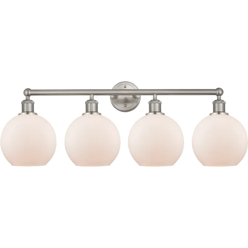 Athens 4 Light 35 inch Satin Nickel Bath Vanity Light Wall Light in Matte White