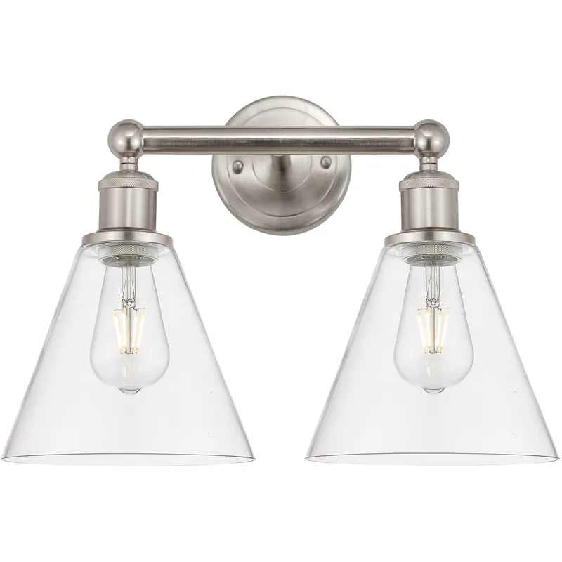 Berkshire 2 Light 17 inch Satin Nickel Bath Vanity Light Wall Light in Clear