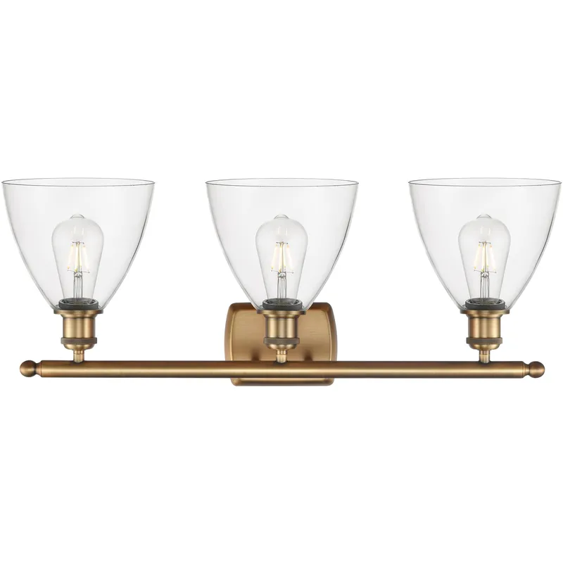 Ballston Ballston Dome LED 28 inch Brushed Brass Bath Vanity Light Wall Light in Clear Glass