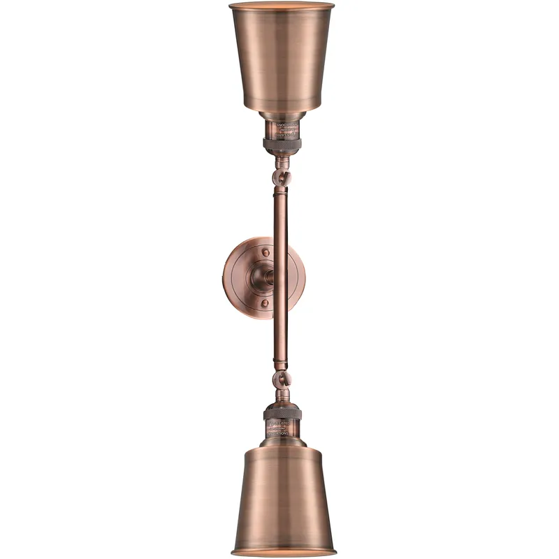 Franklin Restoration Addison 2 Light 16 inch Antique Copper Bath Vanity Light Wall Light, Franklin Restoration