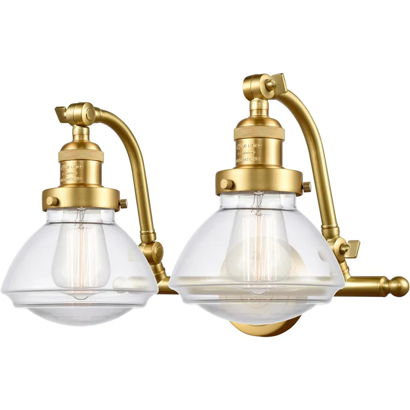 Franklin Restoration Olean LED 19 inch Satin Gold Bath Vanity Light Wall Light in Clear Glass, Franklin Restoration