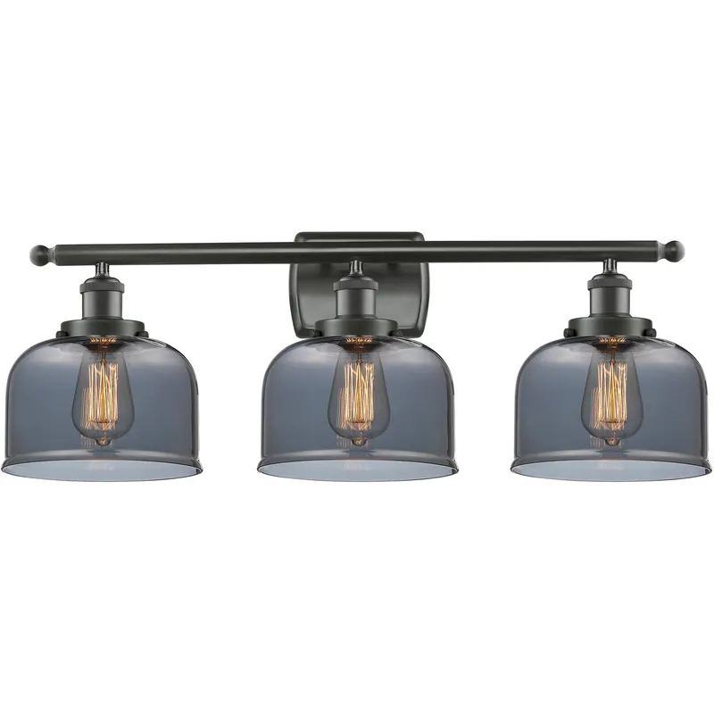 Ballston Large Bell LED 26 inch Oil Rubbed Bronze Bath Vanity Light Wall Light in Plated Smoke Glass, Ballston