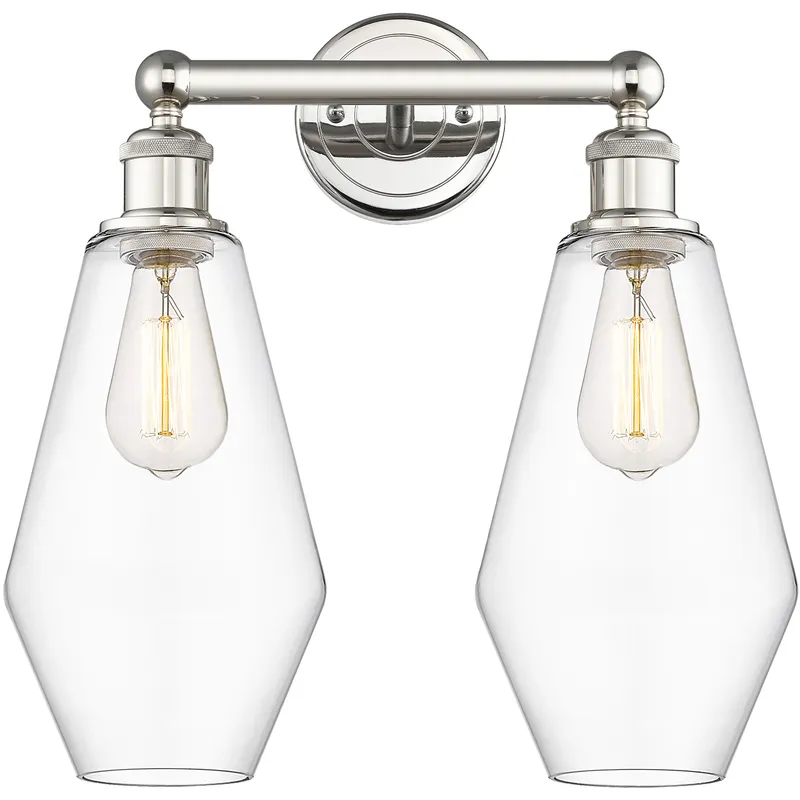 Cindyrella 2 Light 16 inch Polished Nickel Bath Vanity Light Wall Light in Clear