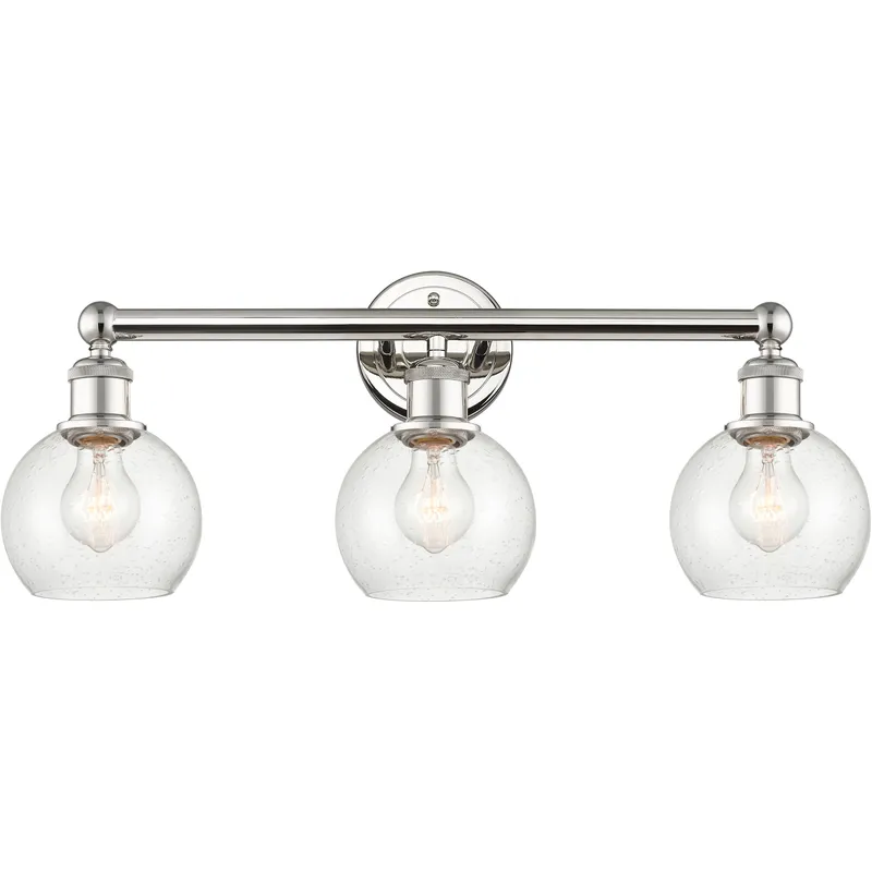 Athens 3 Light 24 inch Polished Nickel Bath Vanity Light Wall Light in Seedy