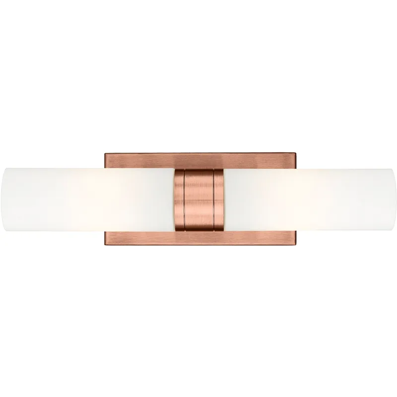 Ballston Urban 2 Light 18 inch Antique Copper Bath Vanity Light Wall Light in Matte White Glass