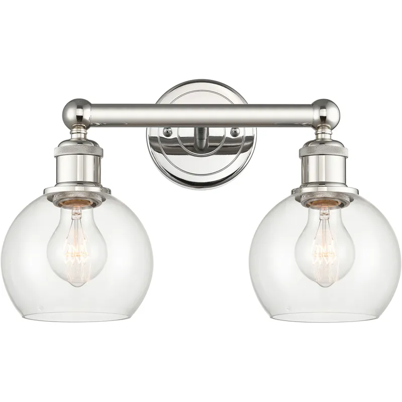 Athens 2 Light 15 inch Polished Nickel Bath Vanity Light Wall Light in Clear