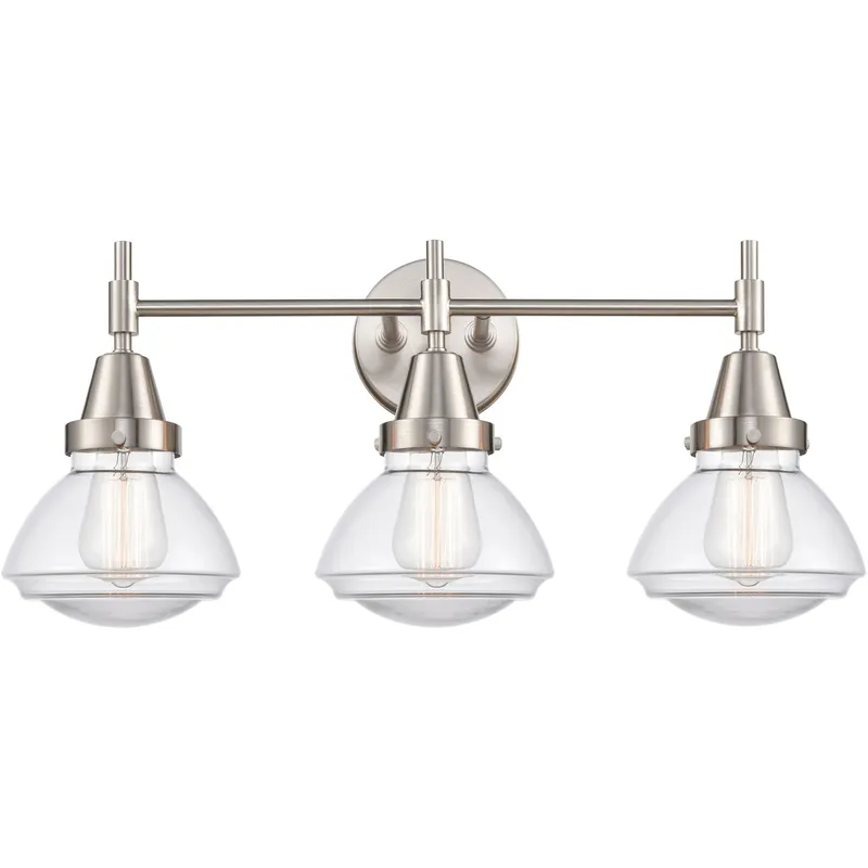 Caden LED 25 inch Satin Nickel Bath Vanity Light Wall Light in Clear Glass