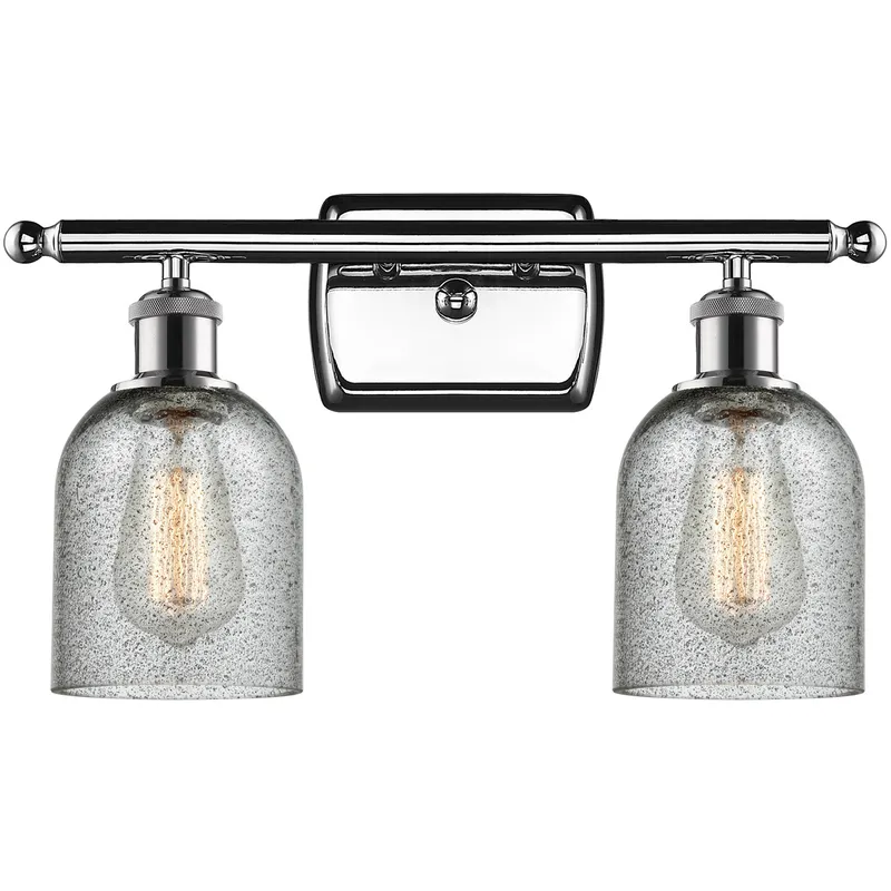 Ballston Caledonia LED 16 inch Polished Chrome Bath Vanity Light Wall Light in Charcoal Glass, Ballston