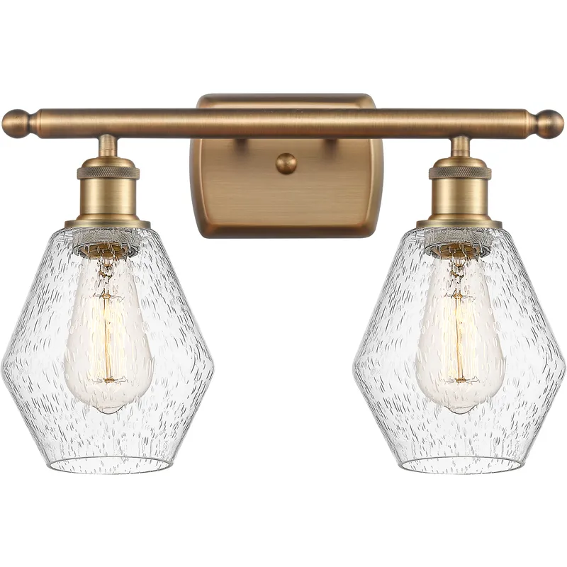 Ballston Cindyrella LED 16 inch Brushed Brass Bath Vanity Light Wall Light in Seedy Glass