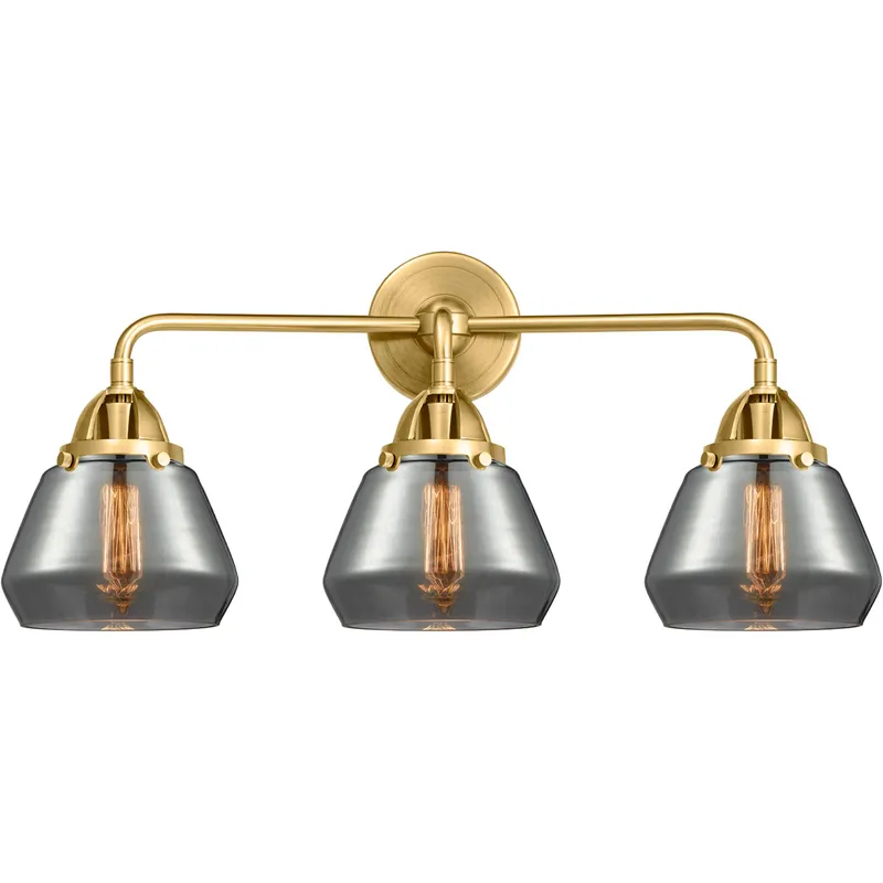 Nouveau 2 Fulton LED 24.75 inch Satin Gold Bath Vanity Light Wall Light in Plated Smoke Glass