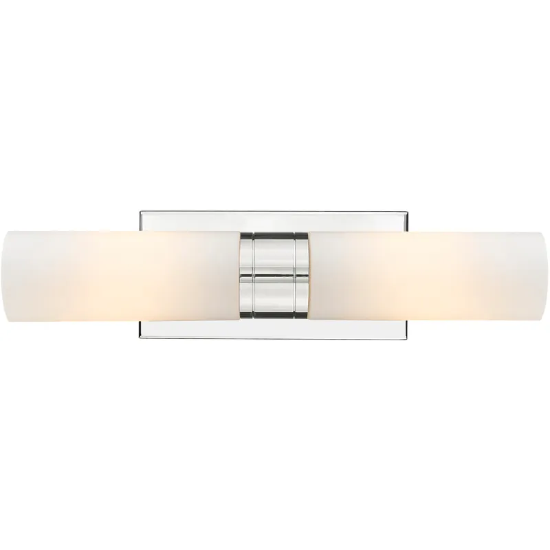 Ballston Urban 2 Light 18 inch Polished Nickel Bath Vanity Light Wall Light in Matte White Glass