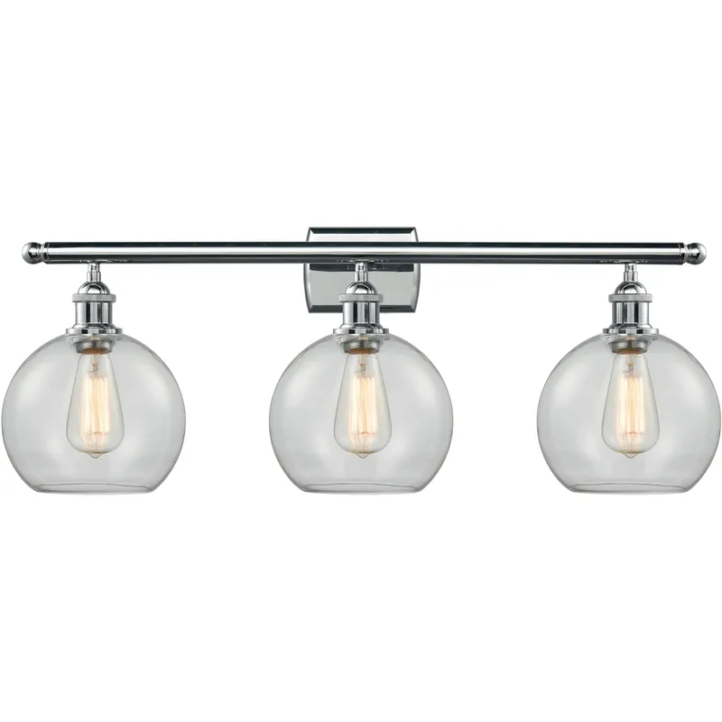 Ballston Athens LED 26 inch Polished Chrome Bath Vanity Light Wall Light in Clear Glass, Ballston
