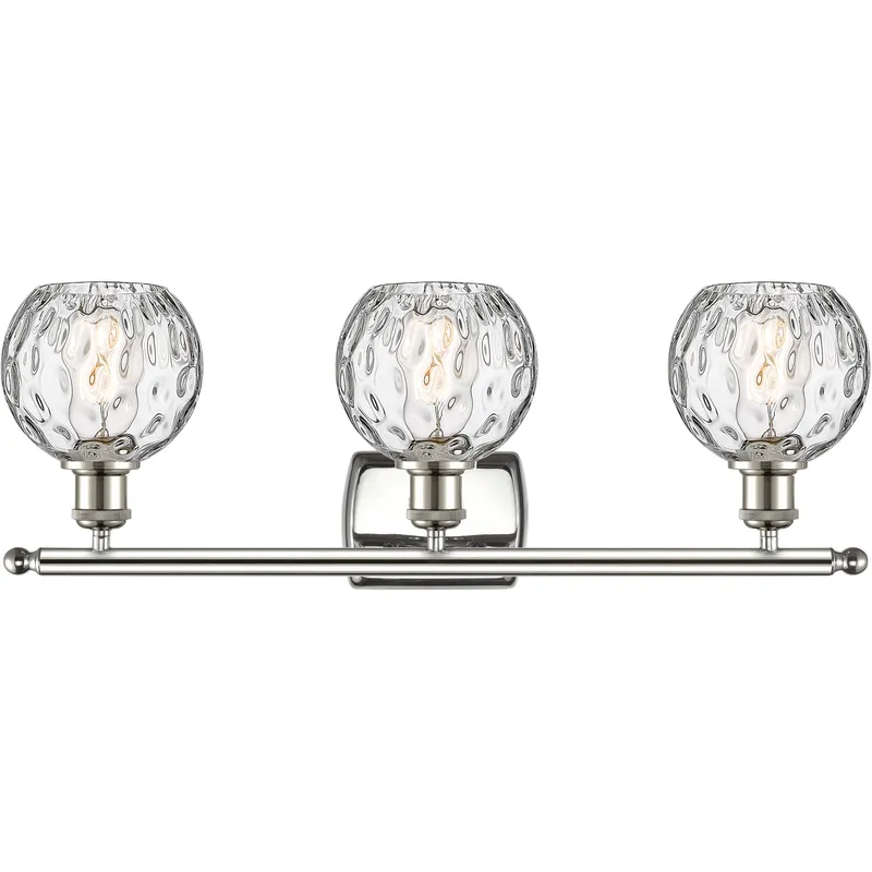 Ballston Athens Water Glass 3 Light 26 inch Polished Nickel Bath Vanity Light Wall Light