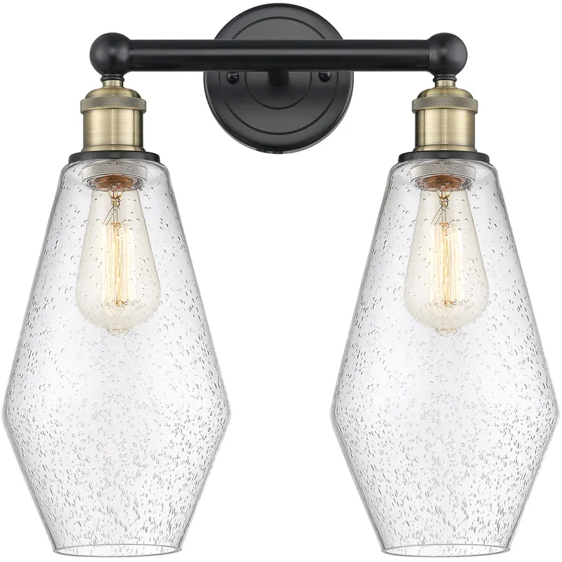 Cindyrella 2 Light 16 inch Black Antique Brass Bath Vanity Light Wall Light in Seedy