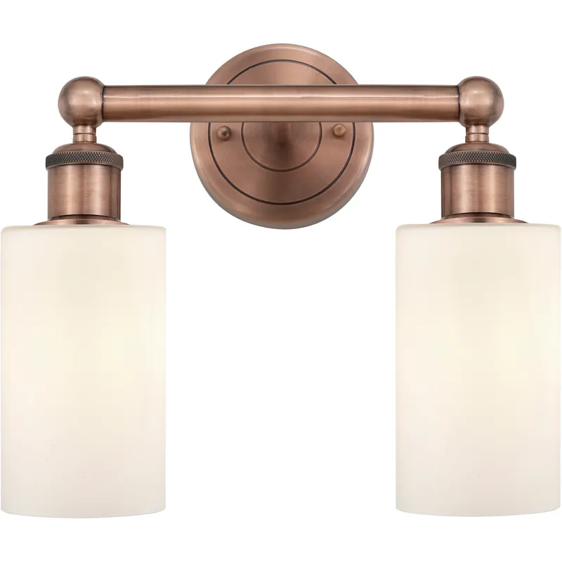 Clymer 2 Light 12.88 inch Antique Copper Bath Vanity Light Wall Light in Matte White