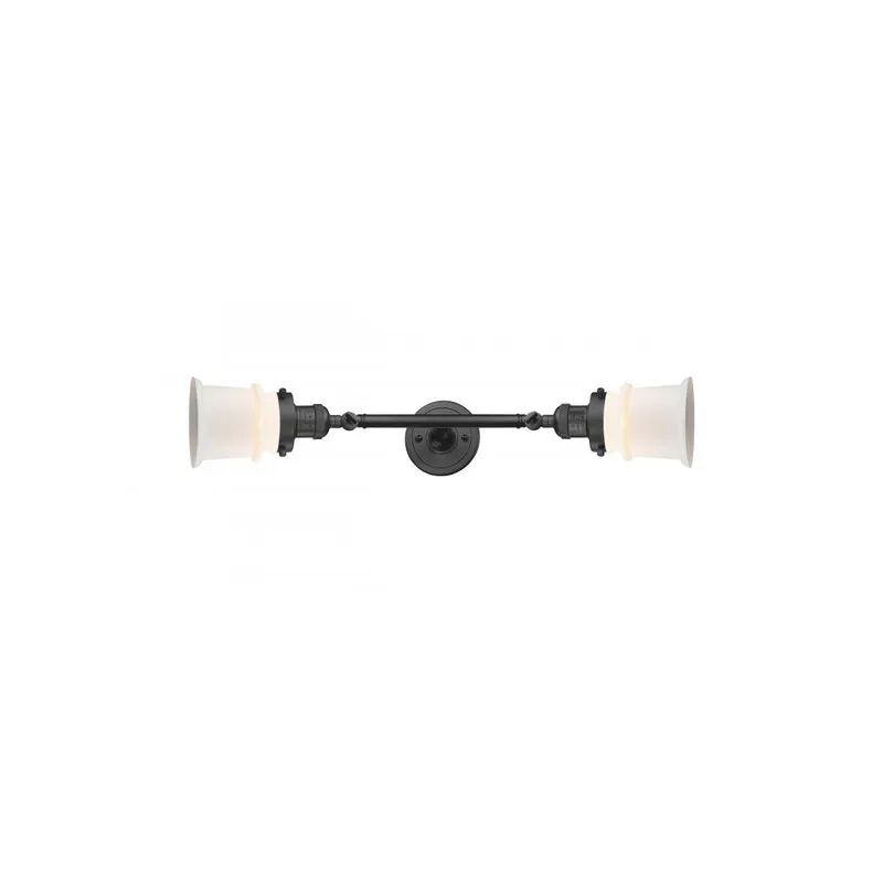 Franklin Restoration Small Canton 2 Light 6 inch Oil Rubbed Bronze Bath Vanity Light Wall Light in Matte White Glass, Franklin Restoration
