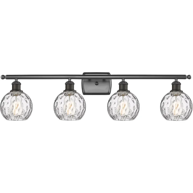 Ballston Athens Water Glass 4 Light 36 inch Oil Rubbed Bronze Bath Vanity Light Wall Light