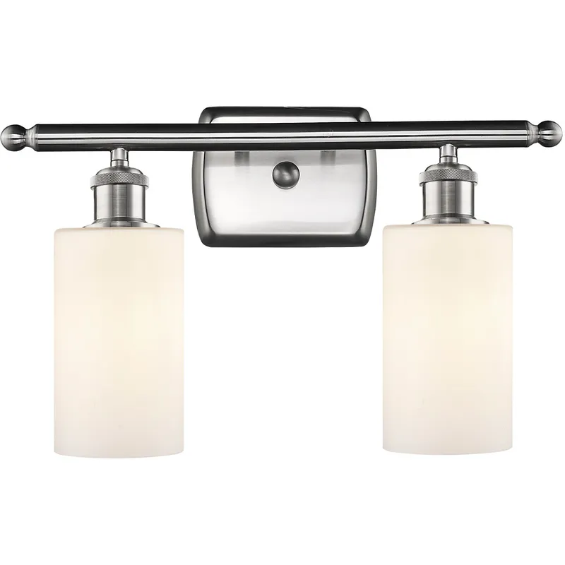 Ballston Clymer LED 16 inch Brushed Satin Nickel Bath Vanity Light Wall Light in Matte White Glass, Ballston