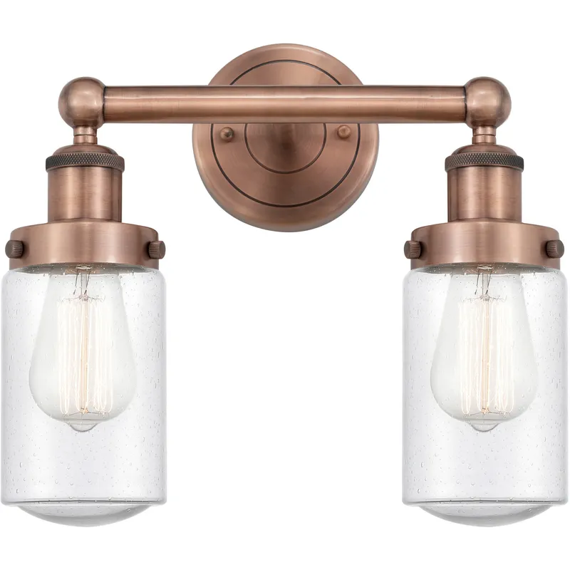 Dover 2 Light 15.5 inch Antique Copper Bath Vanity Light Wall Light in Seedy