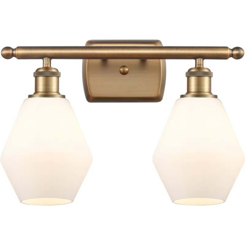 Ballston Cindyrella LED 16 inch Brushed Brass Bath Vanity Light Wall Light in Matte White Glass