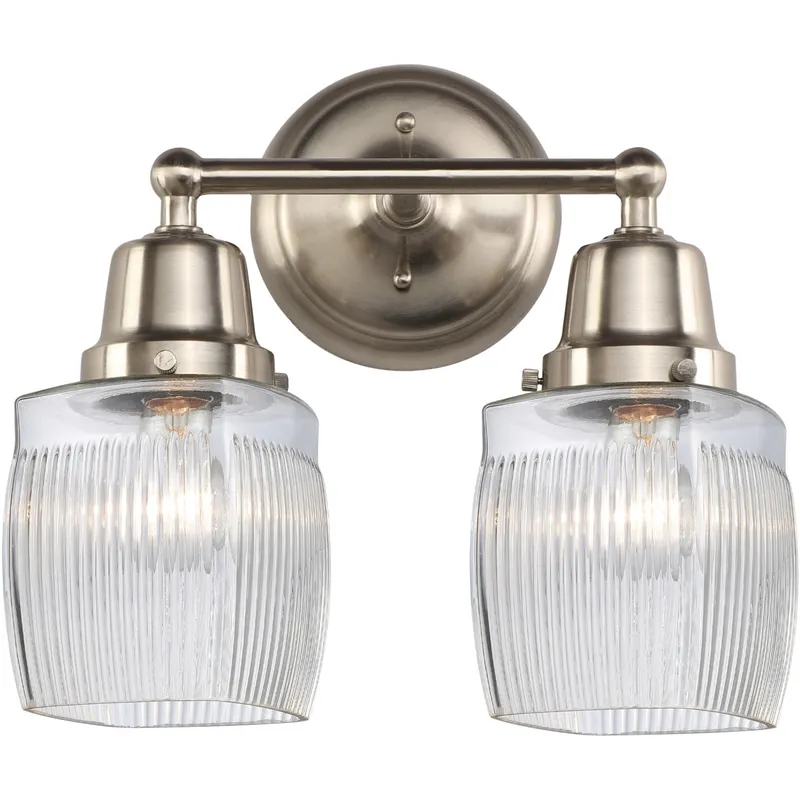 Aditi Colton 2 Light 13.5 inch Brushed Satin Nickel Bath Vanity Light Wall Light, Aditi