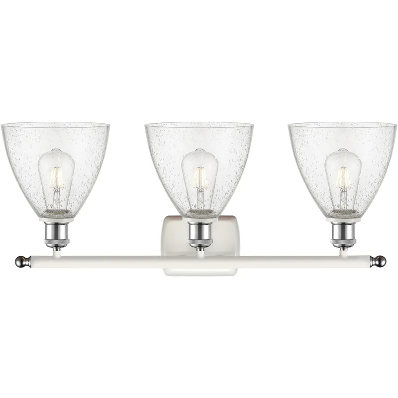 Ballston Ballston Dome LED 28 inch White and Polished Chrome Bath Vanity Light Wall Light in Seedy Glass