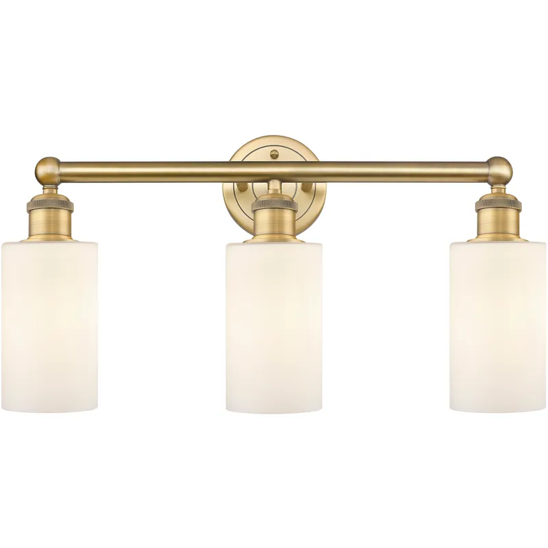 Clymer 3 Light 21.88 inch Brushed Brass Bath Vanity Light Wall Light in Matte White