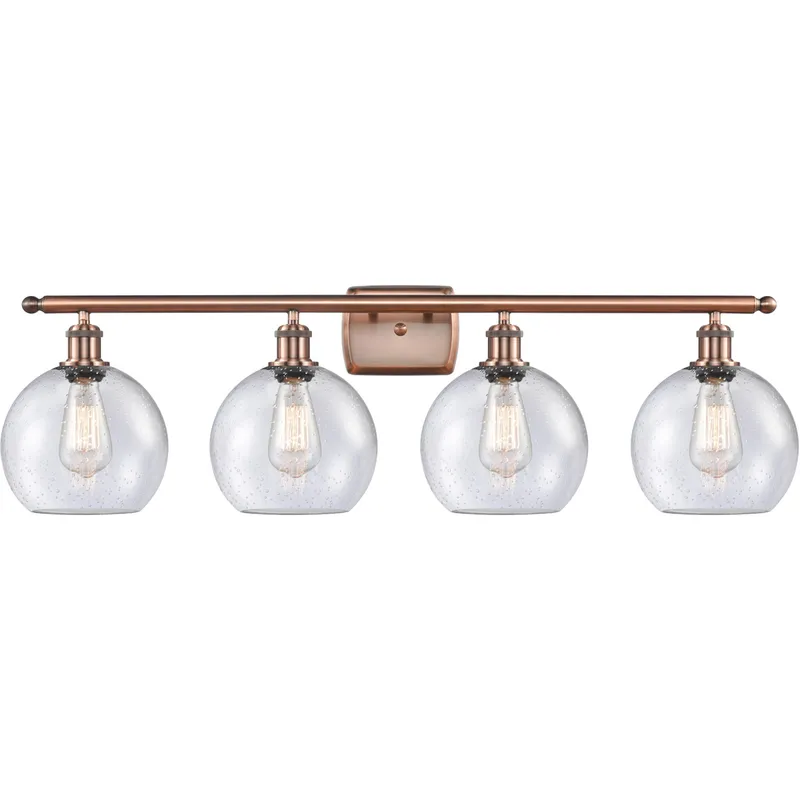 Ballston Athens 4 Light 36 inch Antique Copper Bath Vanity Light Wall Light
