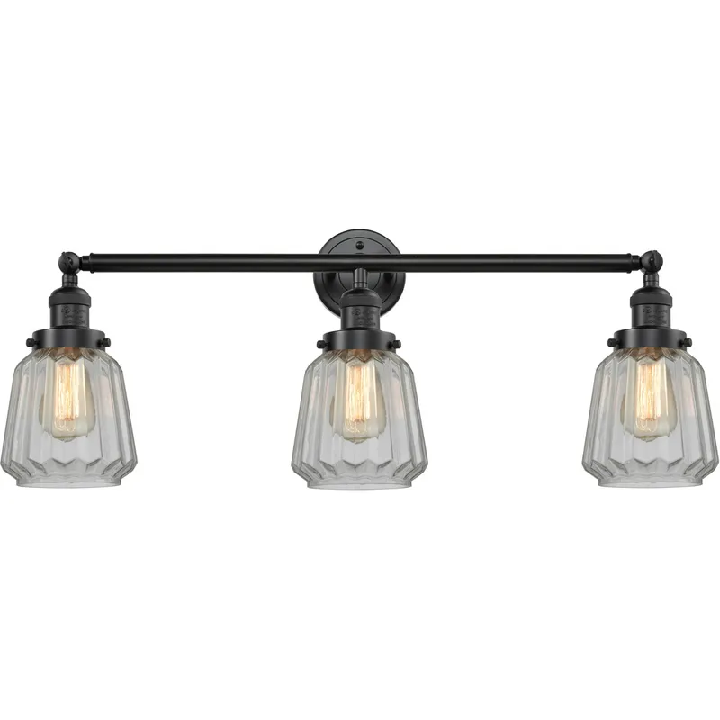 Franklin Restoration Chatham LED 30 inch Oil Rubbed Bronze Bath Vanity Light Wall Light in Clear Glass, Franklin Restoration