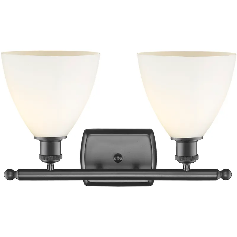 Ballston Ballston Dome LED 18 inch Oil Rubbed Bronze Bath Vanity Light Wall Light in Matte White Glass