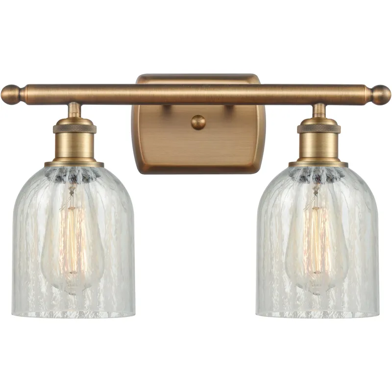 Ballston Caledonia LED 16 inch Brushed Brass Bath Vanity Light Wall Light in Mouchette Glass, Ballston