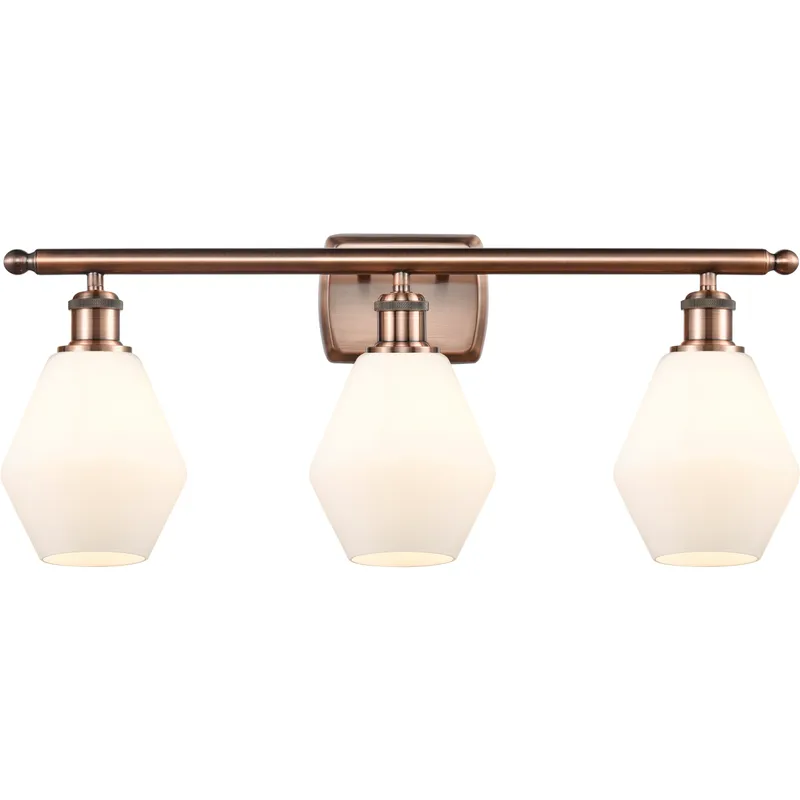 Ballston Cindyrella LED 26 inch Antique Copper Bath Vanity Light Wall Light in Matte White Glass