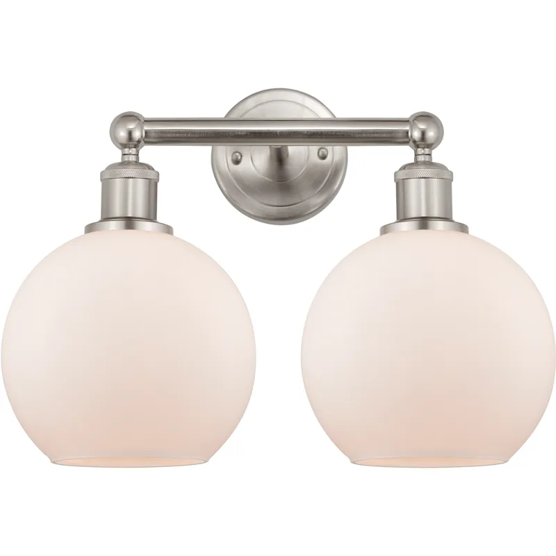 Athens 2 Light 17 inch Satin Nickel Bath Vanity Light Wall Light in Matte White