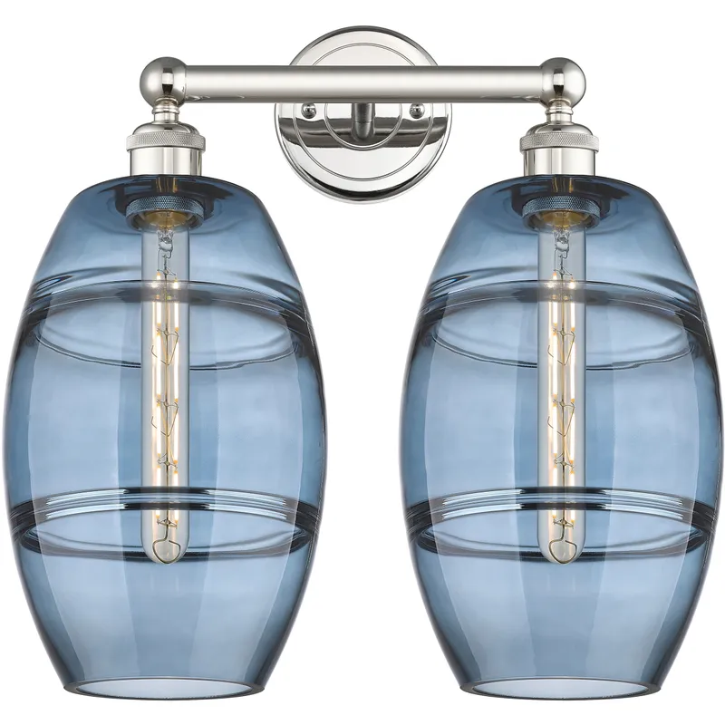 Edison Vaz 2 Light 17 inch Polished Nickel Bath Vanity Light Wall Light