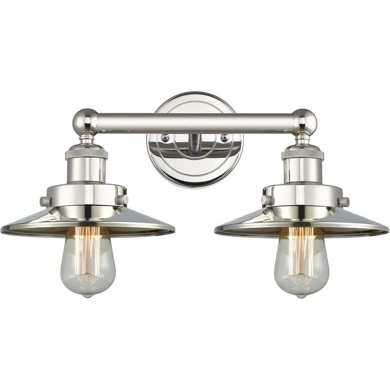 Railraod 2 Light 17 inch Polished Nickel Bath Vanity Light Wall Light