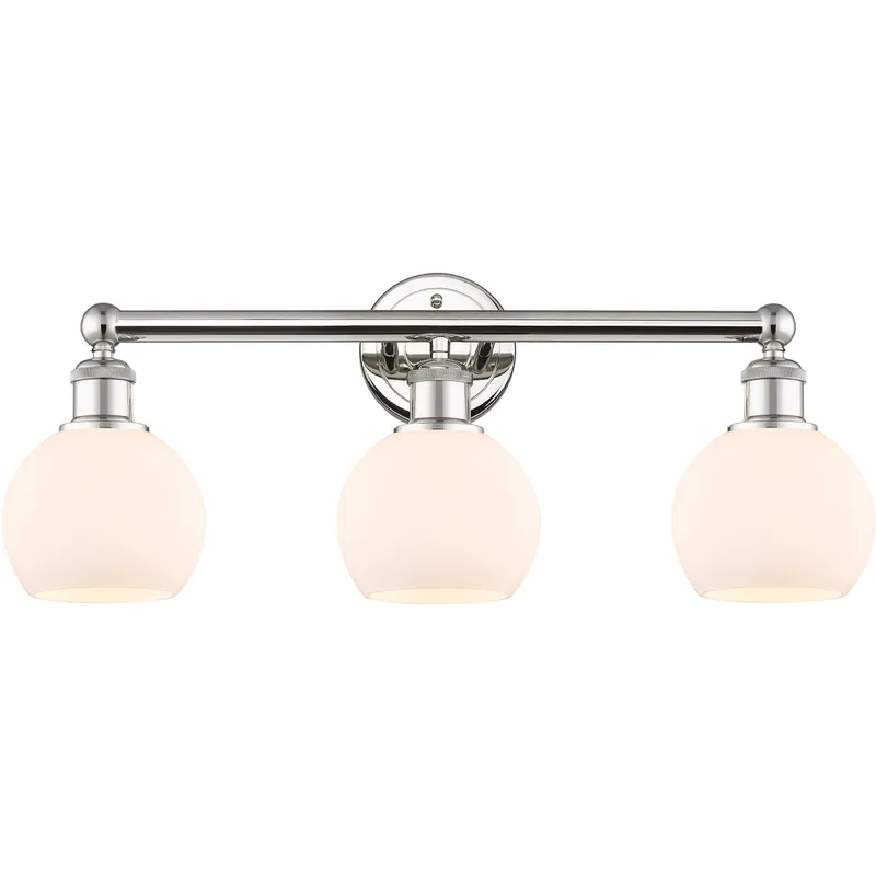 Athens 3 Light 24 inch Polished Nickel Bath Vanity Light Wall Light in Matte White