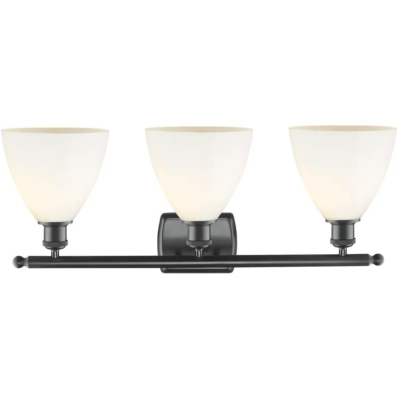 Ballston Ballston Dome LED 28 inch Matte Black Bath Vanity Light Wall Light in Matte White Glass