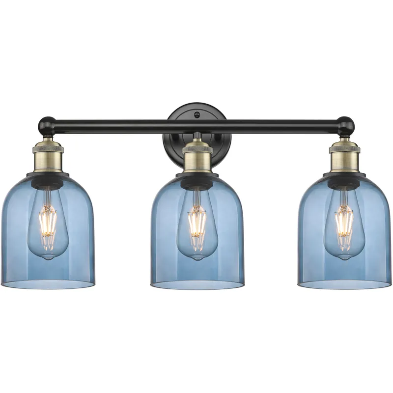 Edison Bella 3 Light 23.5 inch Black Antique Brass Bath Vanity Light Wall Light